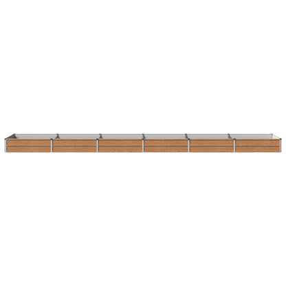 vidaXL Raised Garden Bed Wood Brown 480 x 80 x 24 cm cold-rolled steel