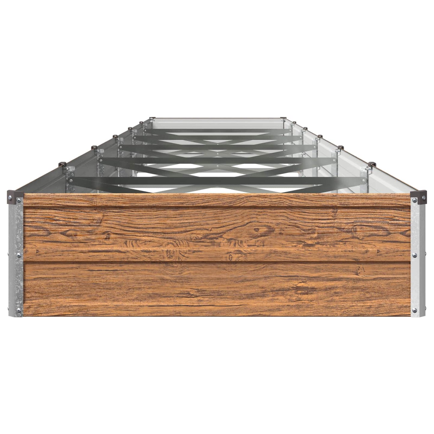 vidaXL Raised Garden Bed Wood Brown 480 x 80 x 24 cm cold-rolled steel