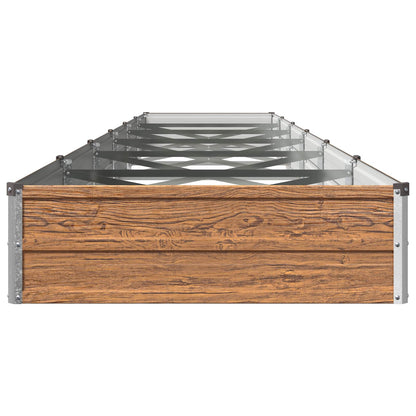 vidaXL Raised Garden Bed Wood Brown 480 x 80 x 24 cm cold-rolled steel