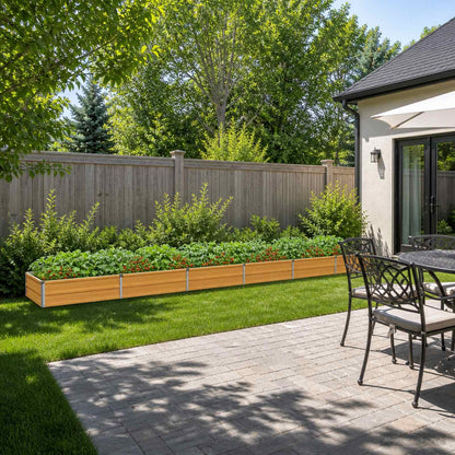 vidaXL Raised Garden Bed Wood Natural 480 x 80 x 24 cm