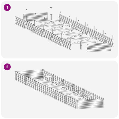 vidaXL Raised Garden Bed Grey 480 x 80 x 24 cm cold-rolled steel