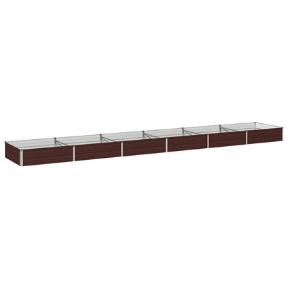 vidaXL Raised Garden Bed Brown 480 x 80 x 24 cm cold-rolled steel
