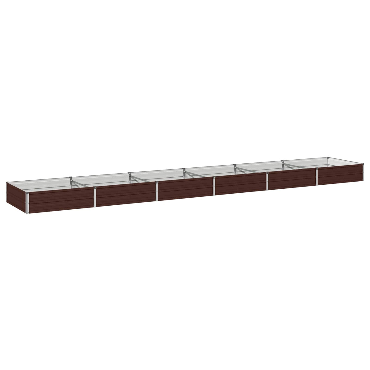 vidaXL Raised Garden Bed Brown 480 x 80 x 24 cm Galvanised Steel