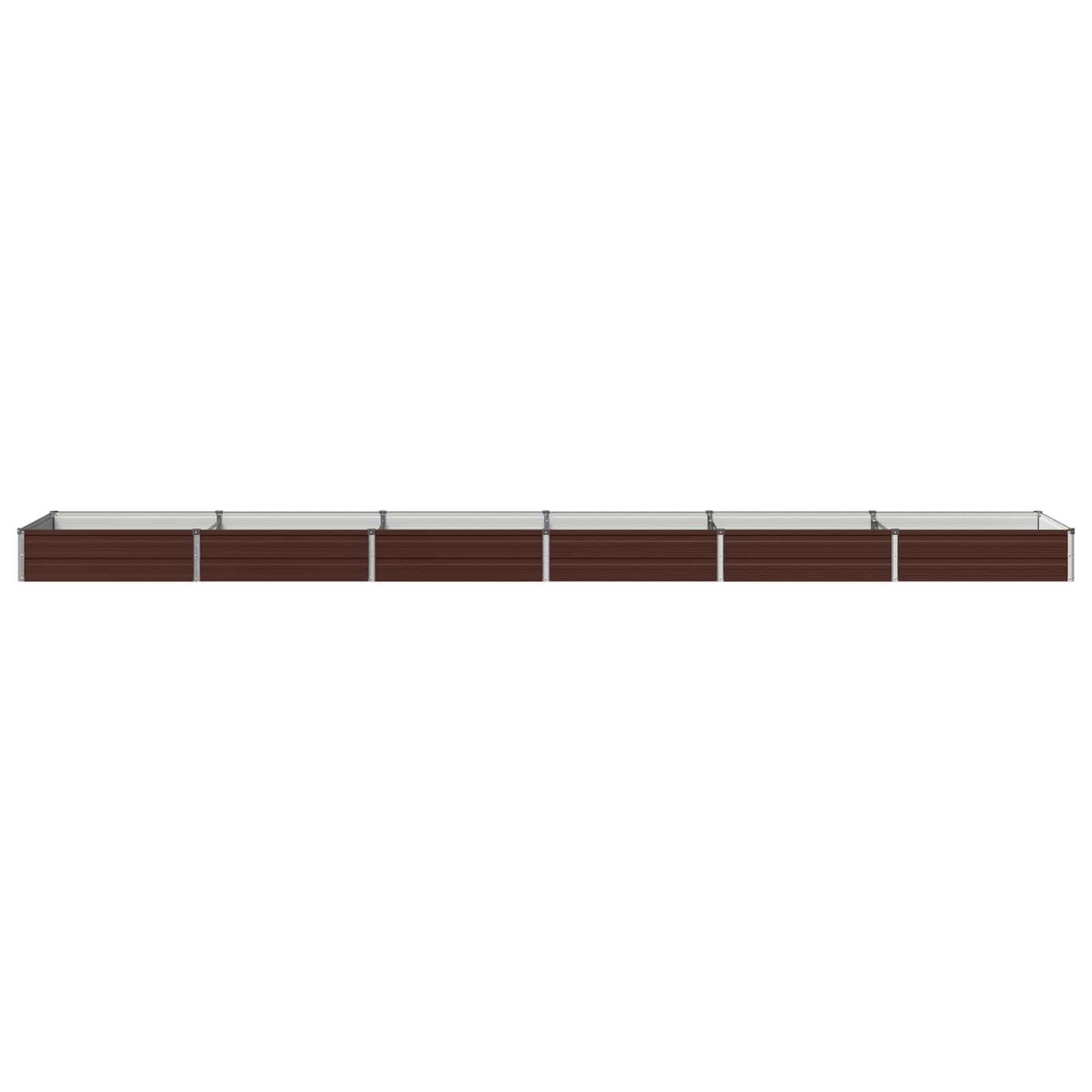 vidaXL Raised Garden Bed Brown 480 x 80 x 24 cm cold-rolled steel
