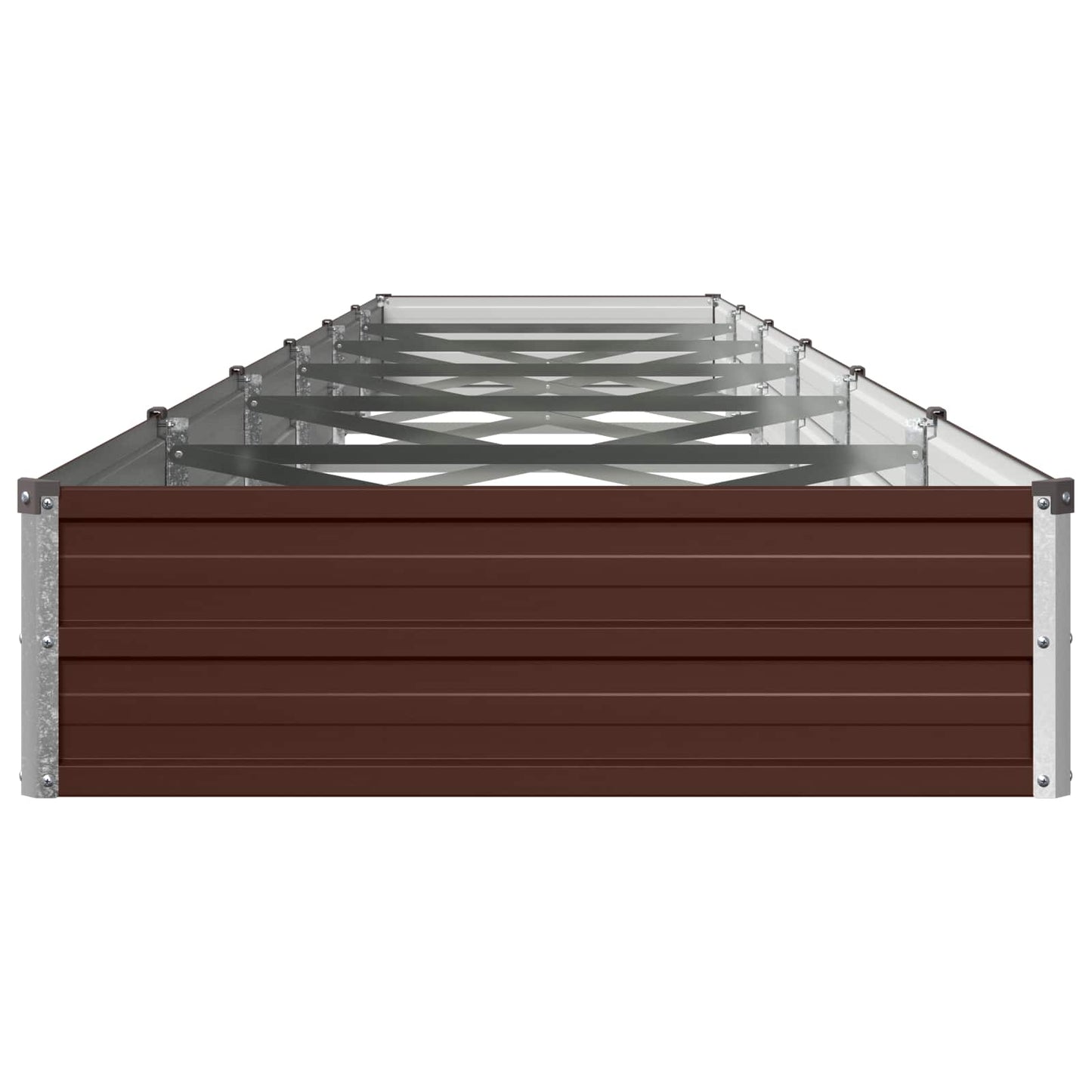 vidaXL Raised Garden Bed Brown 480 x 80 x 24 cm cold-rolled steel