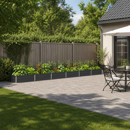 vidaXL Raised Garden Bed Anthracite 480 x 80 x 24 cm cold-rolled steel