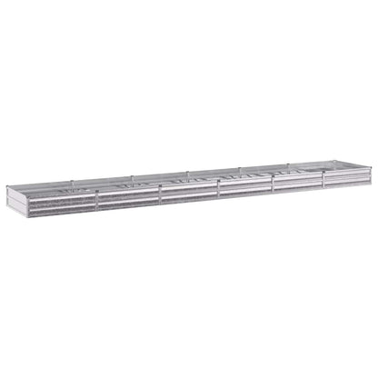 vidaXL Raised Garden Bed Silver 480 x 80 x 24 cm galvanized