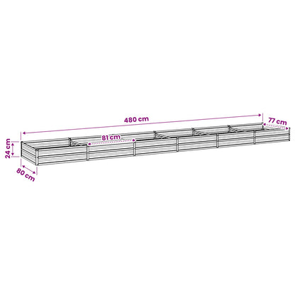 vidaXL Raised Garden Bed Rusty 480 x 80 x 24 cm corton