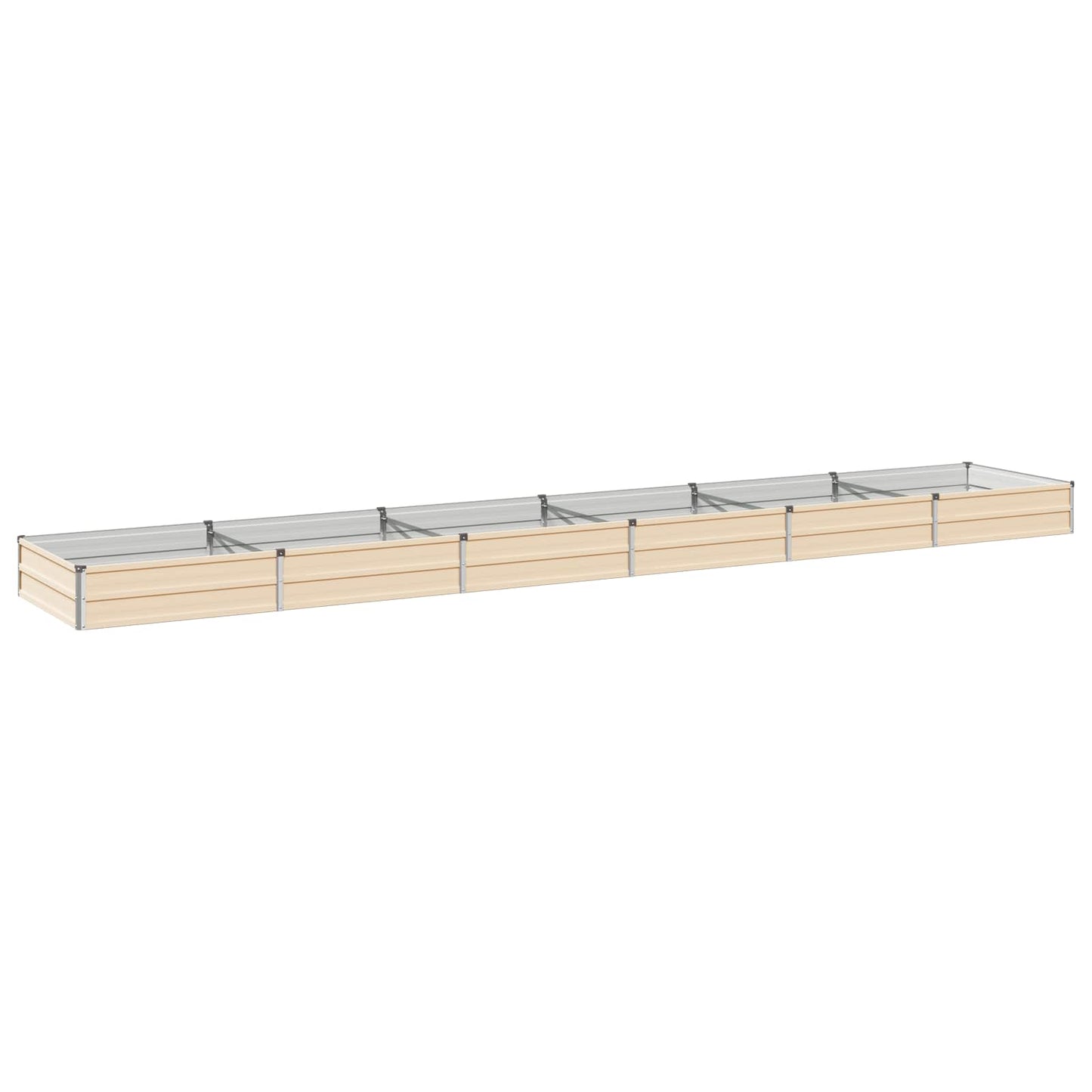 vidaXL Raised Garden Bed Ivory 480 x 80 x 24 cm cold-rolled steel