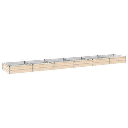 vidaXL Raised Garden Bed Ivory 480 x 80 x 24 cm cold-rolled steel