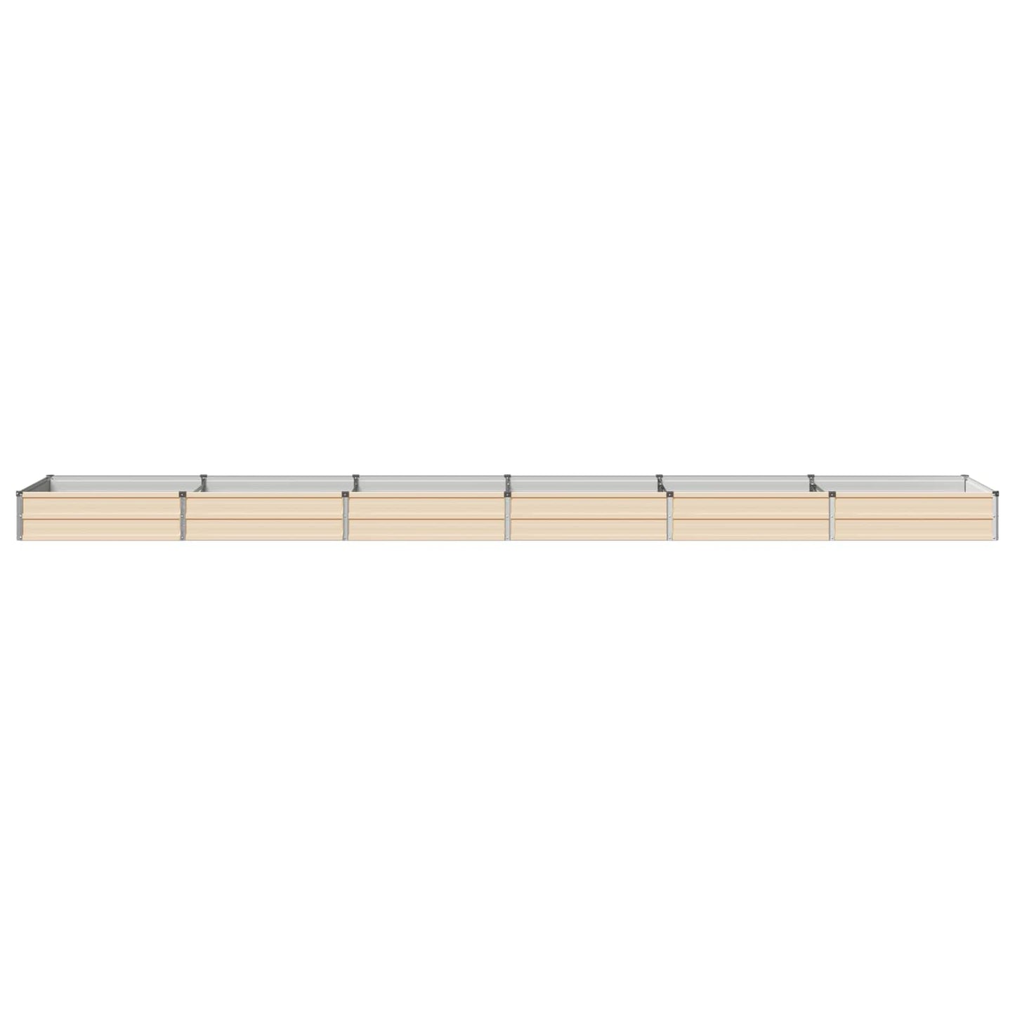 vidaXL Raised Garden Bed Ivory 480 x 80 x 24 cm cold-rolled steel
