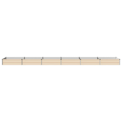 vidaXL Raised Garden Bed Ivory 480 x 80 x 24 cm cold-rolled steel