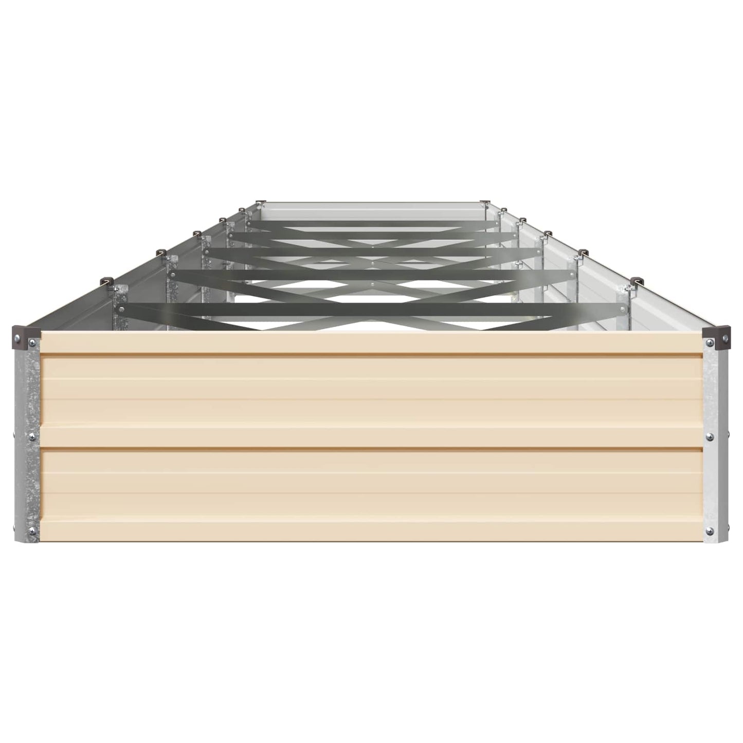 vidaXL Raised Garden Bed Ivory 480 x 80 x 24 cm cold-rolled steel