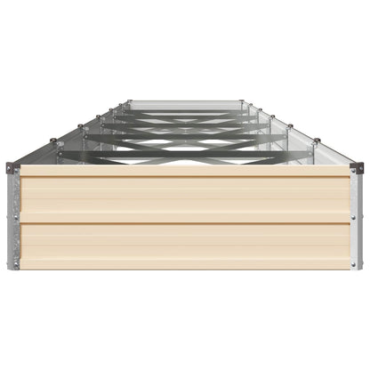 vidaXL Raised Garden Bed Ivory 480 x 80 x 24 cm cold-rolled steel