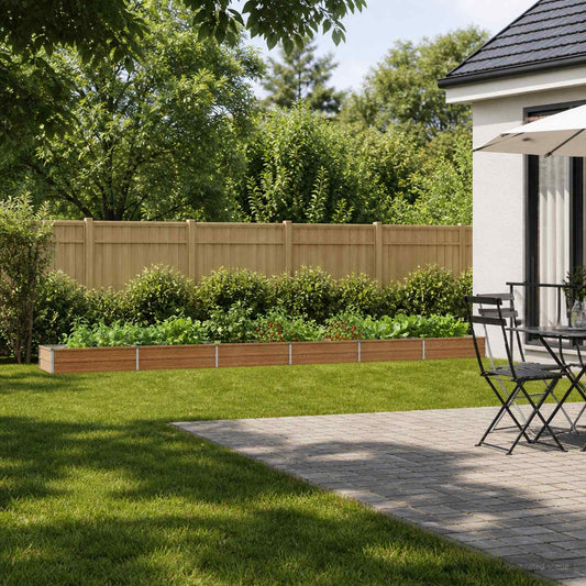 vidaXL Raised Garden Bed Wood Brown 600 x 80 x 24 cm cold-rolled steel