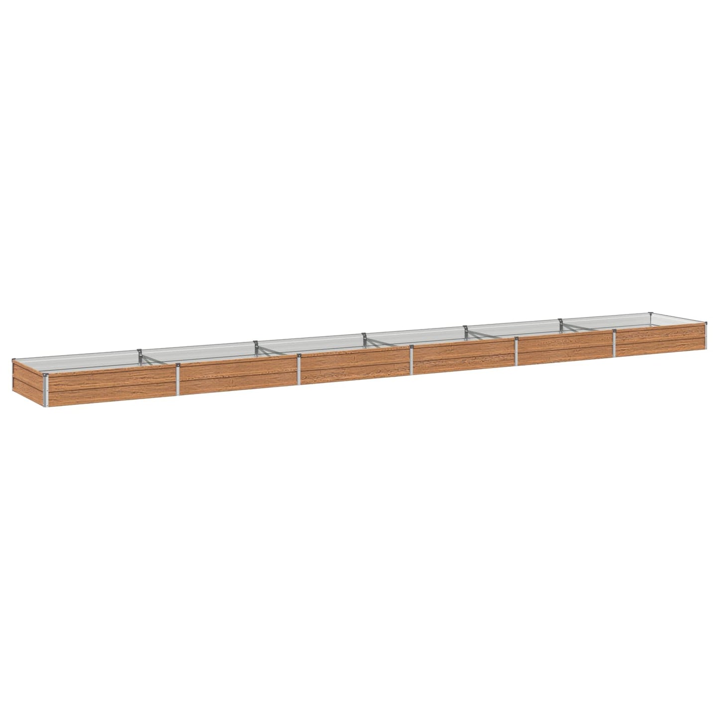vidaXL Raised Garden Bed Wood Brown 600 x 80 x 24 cm cold-rolled steel