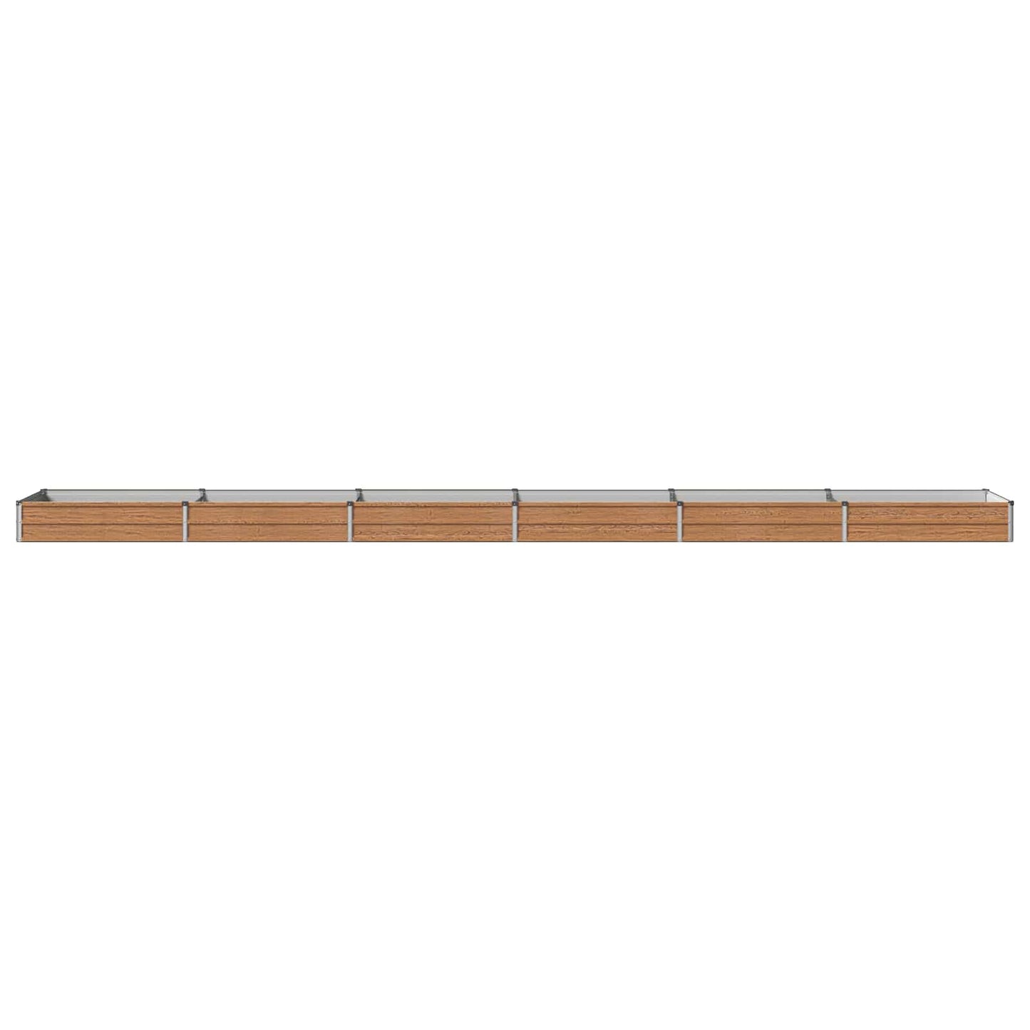 vidaXL Raised Garden Bed Wood Brown 600 x 80 x 24 cm cold-rolled steel