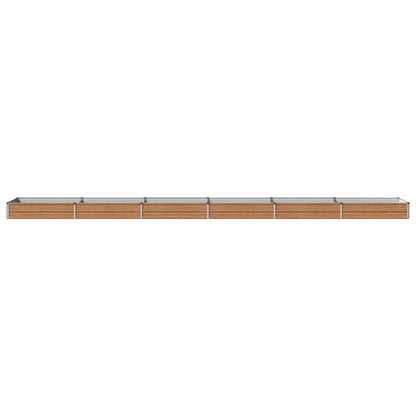 vidaXL Raised Garden Bed Wood Brown 600 x 80 x 24 cm cold-rolled steel