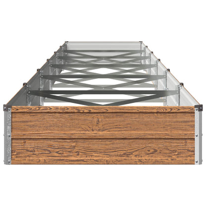vidaXL Raised Garden Bed Wood Brown 600 x 80 x 24 cm cold-rolled steel