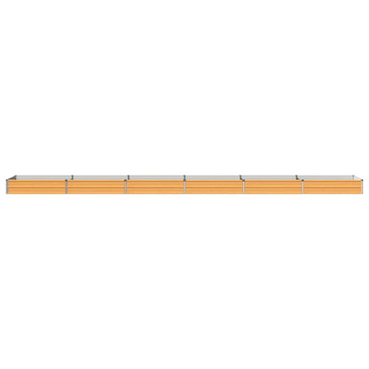 vidaXL Raised Garden Bed Natural 600 x 80 x 24 cm cold-rolled steel