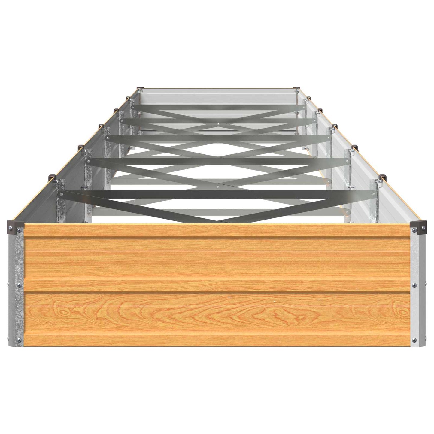vidaXL Raised Garden Bed Natural 600 x 80 x 24 cm cold-rolled steel