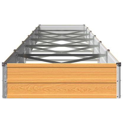vidaXL Raised Garden Bed Natural 600 x 80 x 24 cm cold-rolled steel