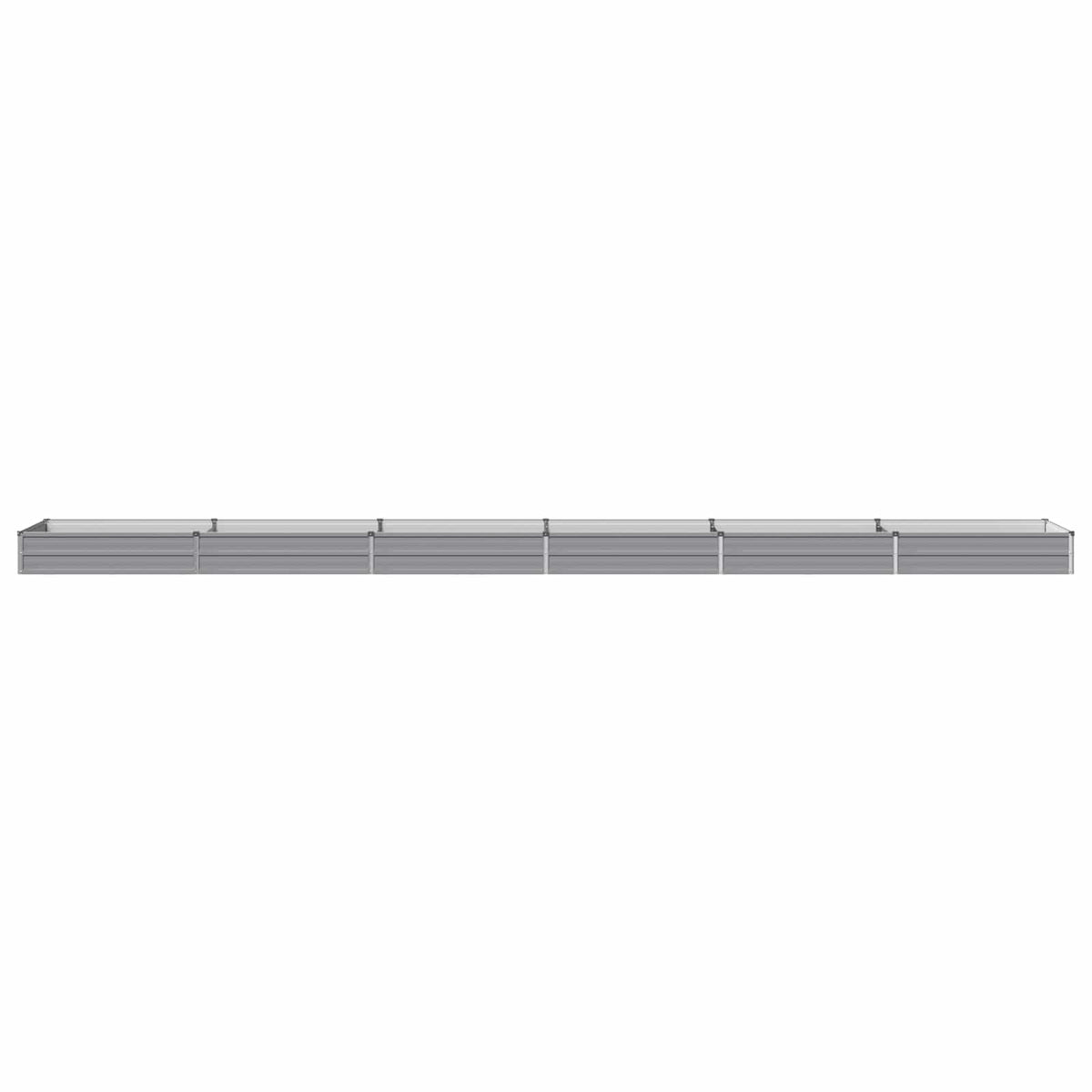 vidaXL Raised Garden Bed Grey 600 x 80 x 24 cm Galvanised Steel