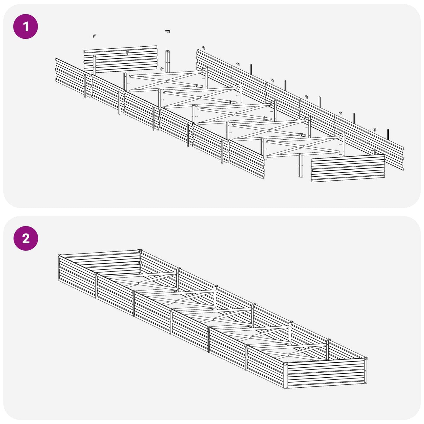 vidaXL Raised Garden Bed Anthracite 600 x 80 x 24 cm cold-rolled steel