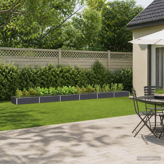 vidaXL Raised Garden Bed Anthracite 600 x 80 x 24 cm cold-rolled steel