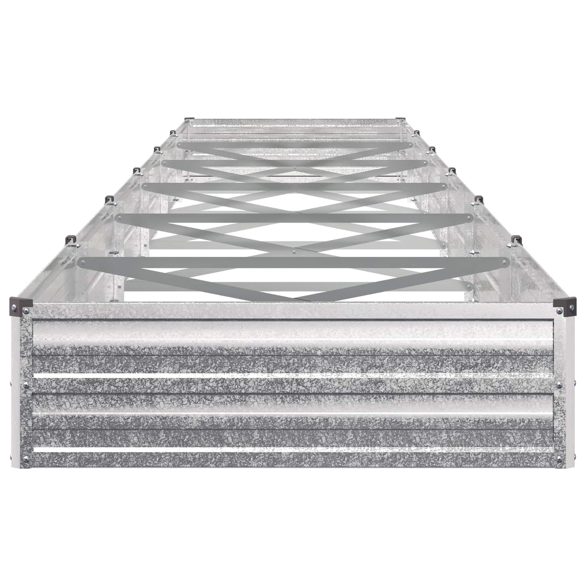 vidaXL Raised Garden Bed Galvanised Silver 600 x 80 x 24 cm