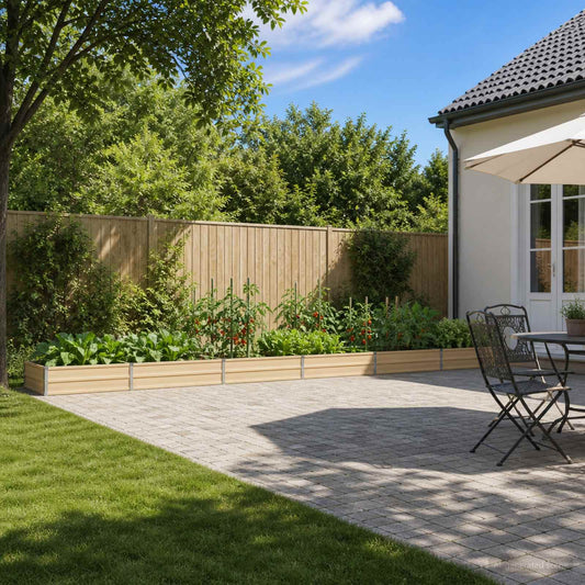 vidaXL Raised Garden Bed Ivory 600 x 80 x 24 cm cold-rolled steel