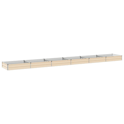 vidaXL Raised Garden Bed Ivory 600 x 80 x 24 cm cold-rolled steel
