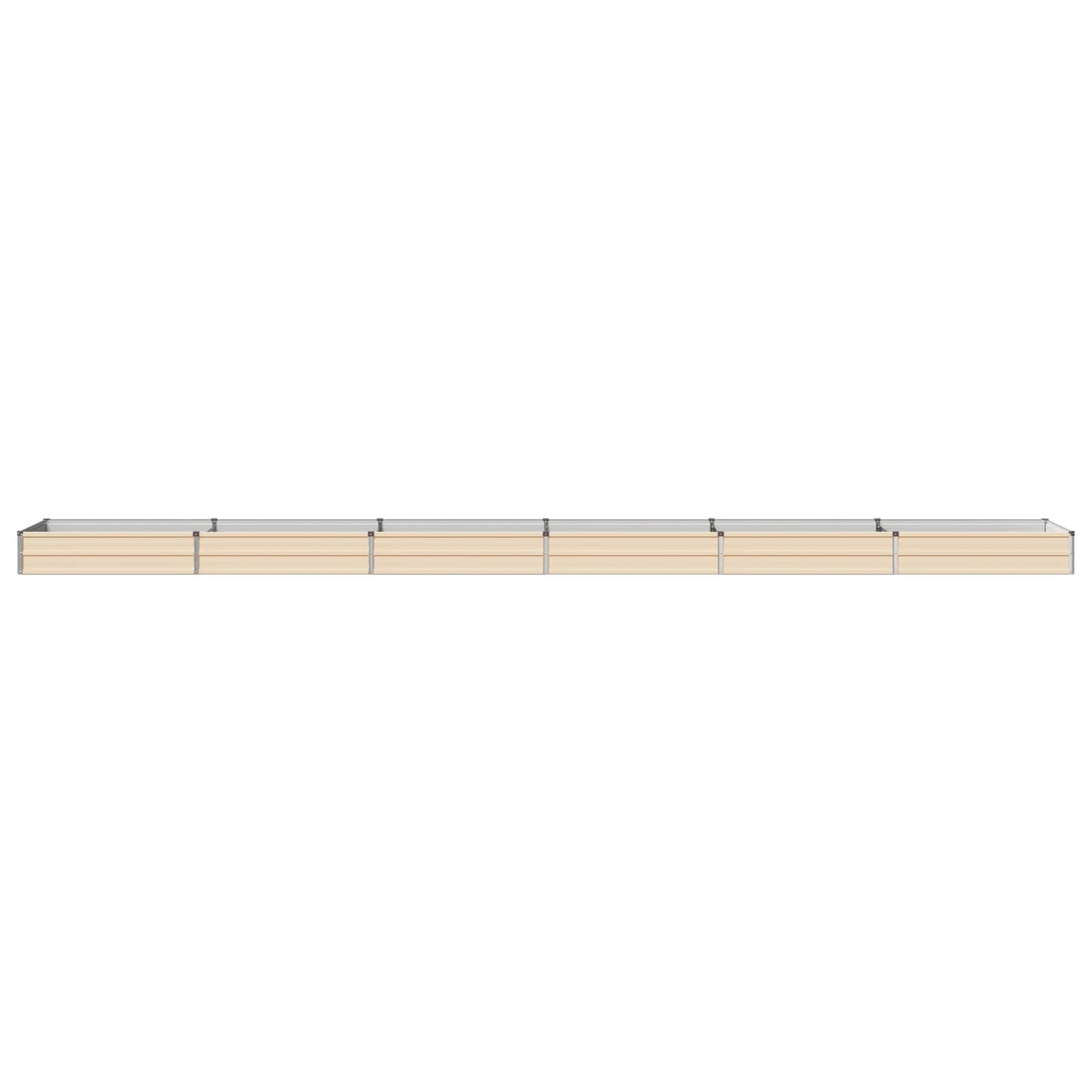 vidaXL Raised Garden Bed Ivory 600 x 80 x 24 cm cold-rolled steel