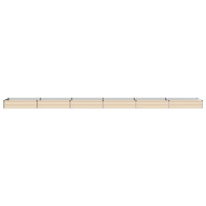 vidaXL Raised Garden Bed Ivory 600 x 80 x 24 cm cold-rolled steel