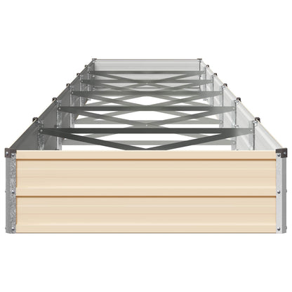 vidaXL Raised Garden Bed Ivory 600 x 80 x 24 cm cold-rolled steel