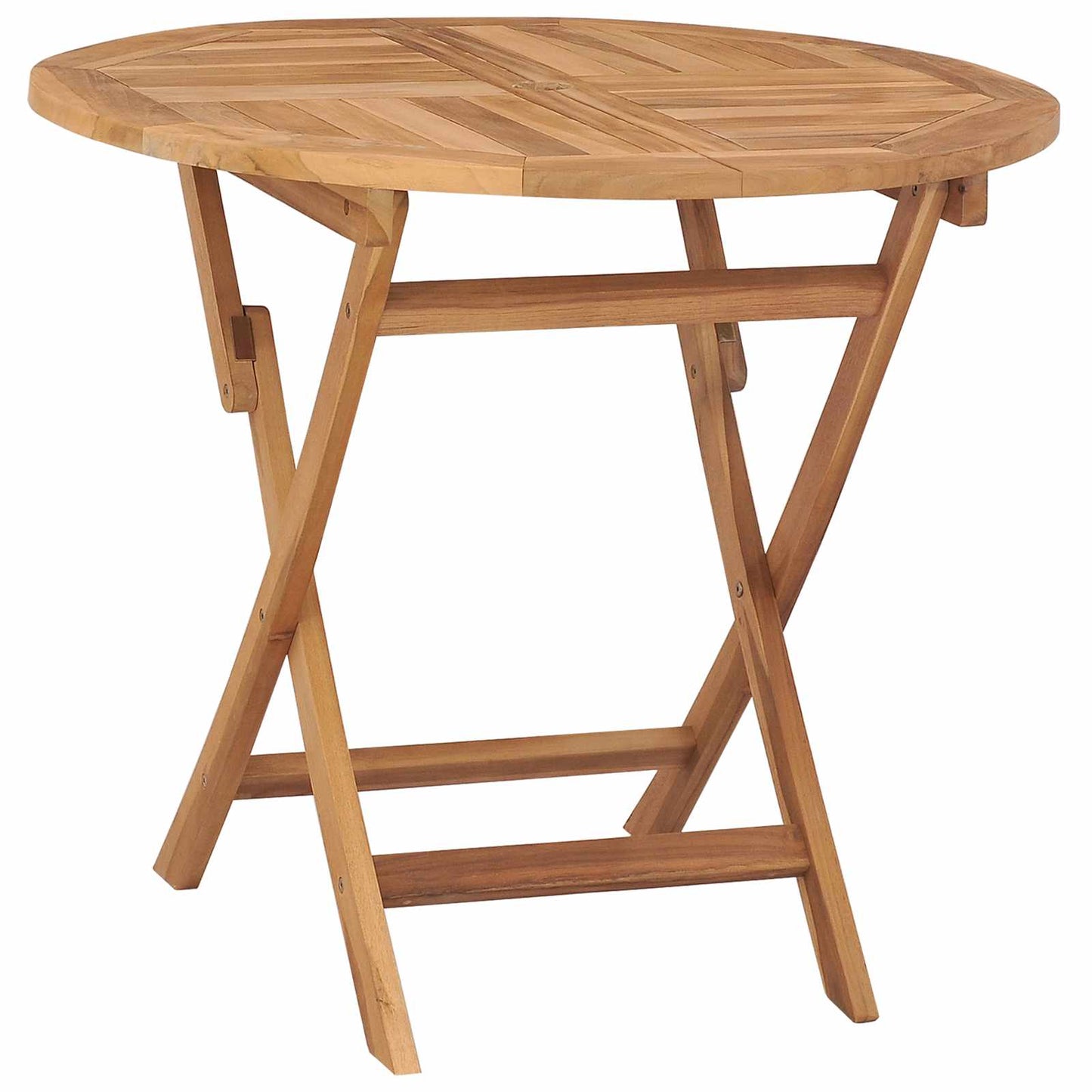 vidaXL 3 Piece Folding Garden Bistro Set Natural Solid Teak Wood