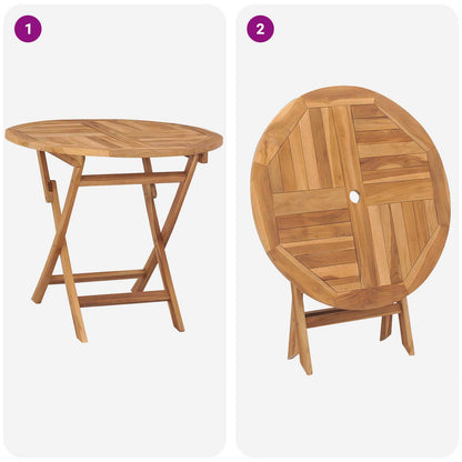 vidaXL 3 Piece Folding Garden Bistro Set Natural Solid Teak Wood