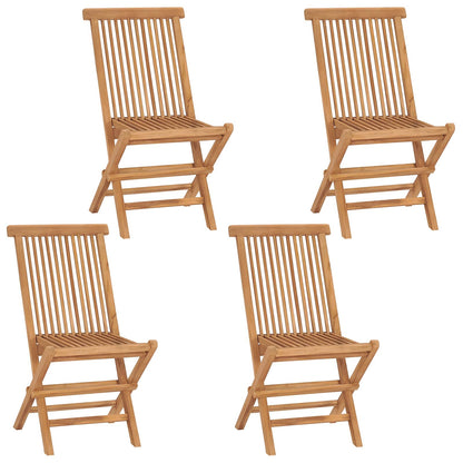 vidaXL 5 Piece Folding Garden Bistro Set Natural Solid Teak Wood