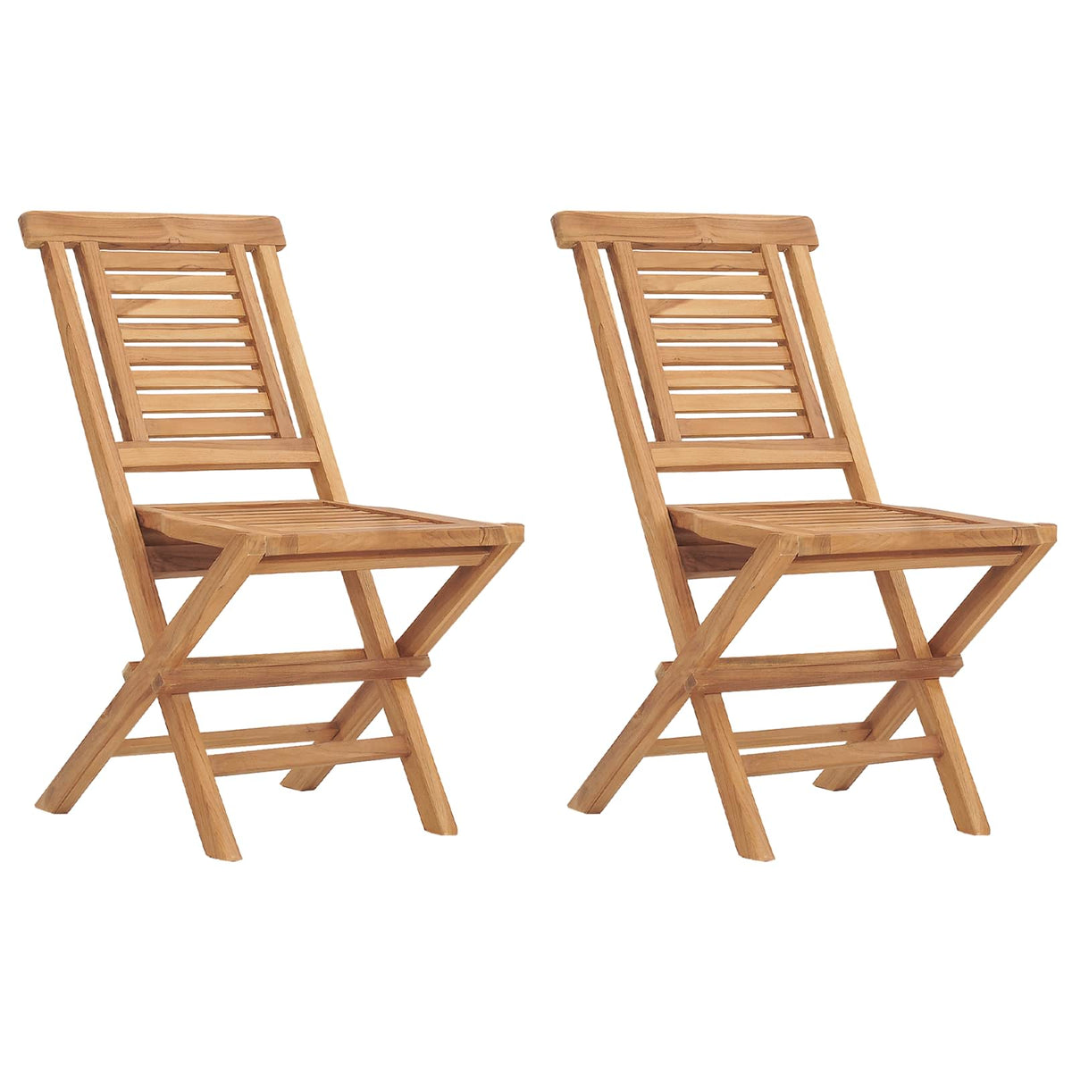 vidaXL 5 Piece Folding Garden Bistro Set Natural Solid Teak Wood