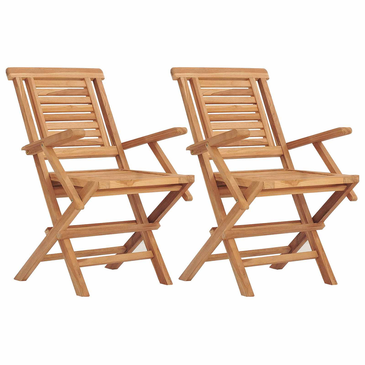 vidaXL 5 Piece Folding Garden Bistro Set Natural Solid Teak Wood