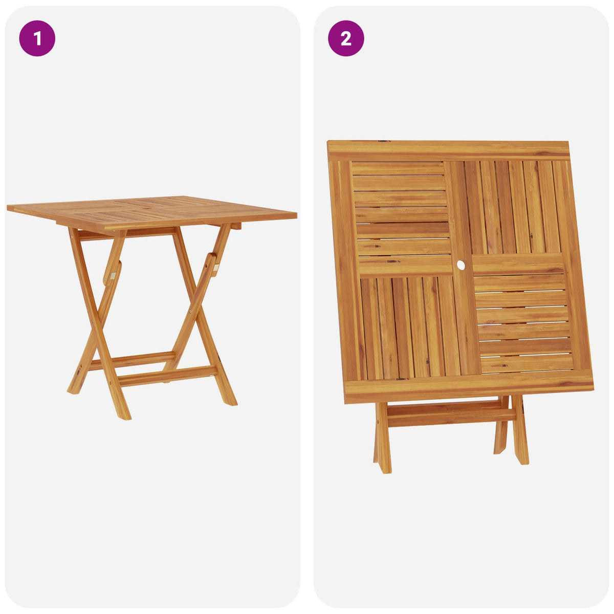 vidaXL 3 Piece Folding Garden Bistro Set Natural Solid Teak Wood