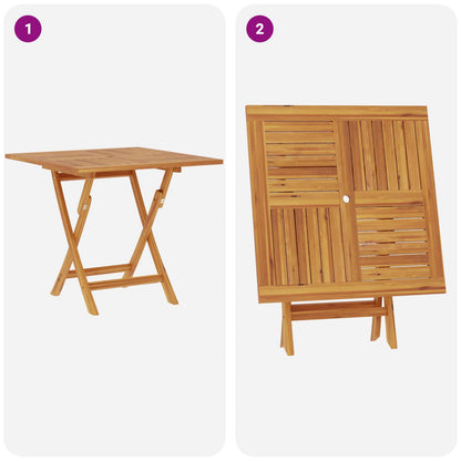 vidaXL 3 Piece Folding Garden Bistro Set Natural Solid Teak Wood