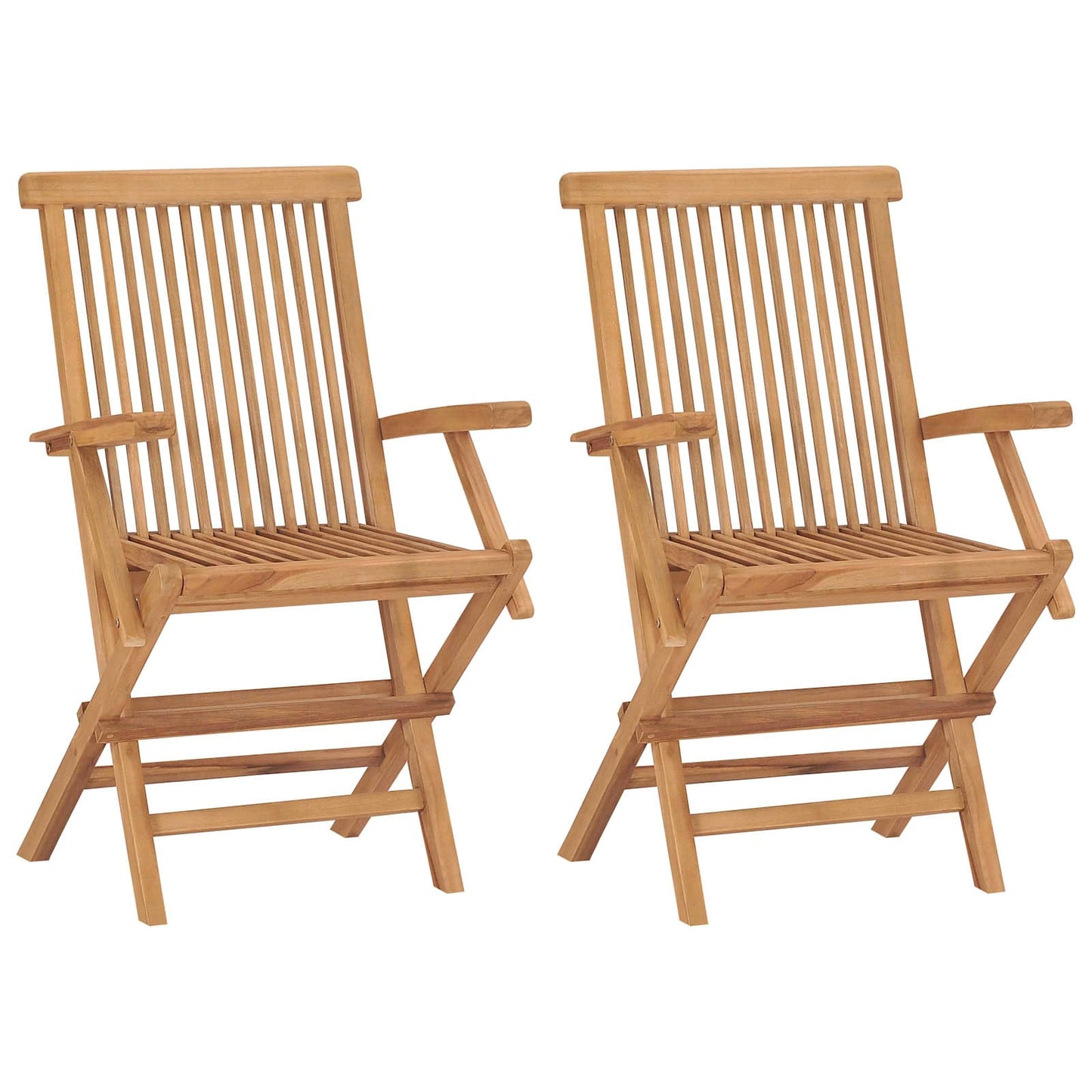 vidaXL 3 Piece Folding Garden Bistro Set 3 pcs Natural Solid Teak Wood
