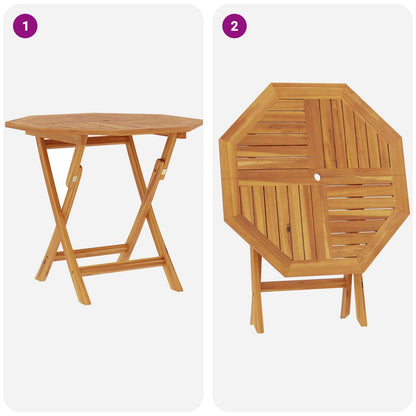 vidaXL 3 Piece Folding Garden Bistro Set 3 pcs Natural Solid Teak Wood