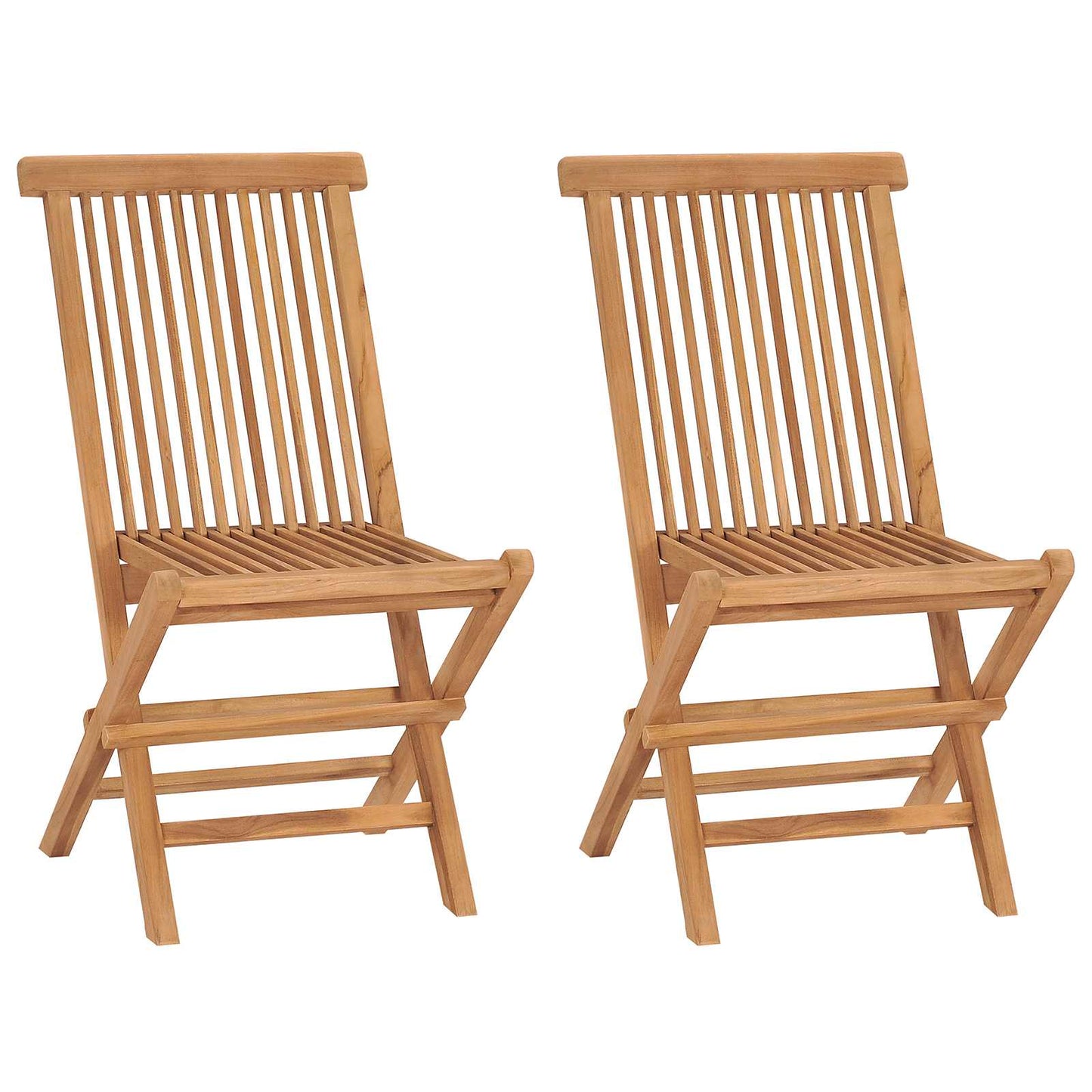 vidaXL 3 Piece Folding Garden Bistro Set Natural Solid Teak Wood