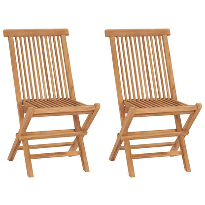 vidaXL 3 Piece Folding Garden Bistro Set Natural Solid Teak Wood