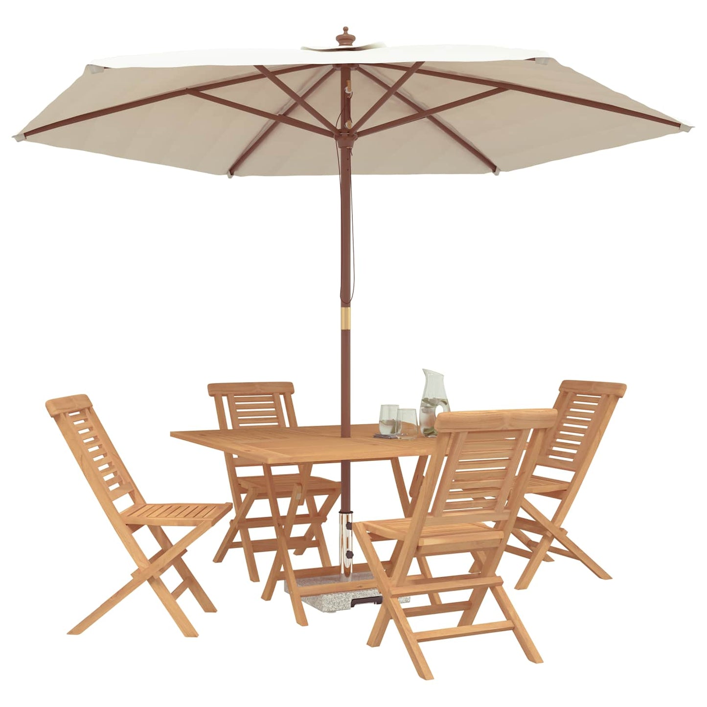 vidaXL Garden Set 5 pcs Brown Solid Teak Wood
