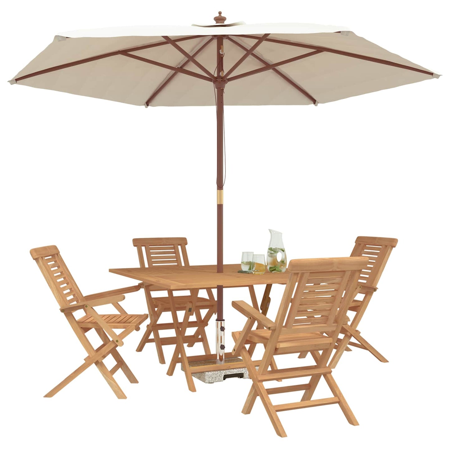 vidaXL Garden Set 5 pcs Brown Solid Teak Wood