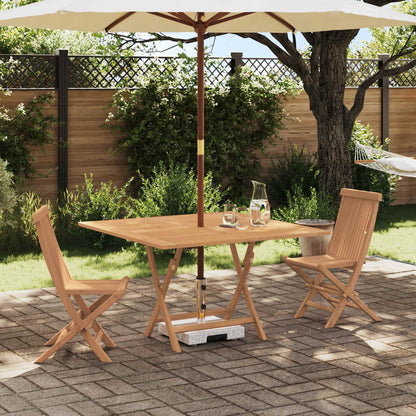 vidaXL Garden Bistro Set Folding 3 pcs Brown Soild Teak Wood