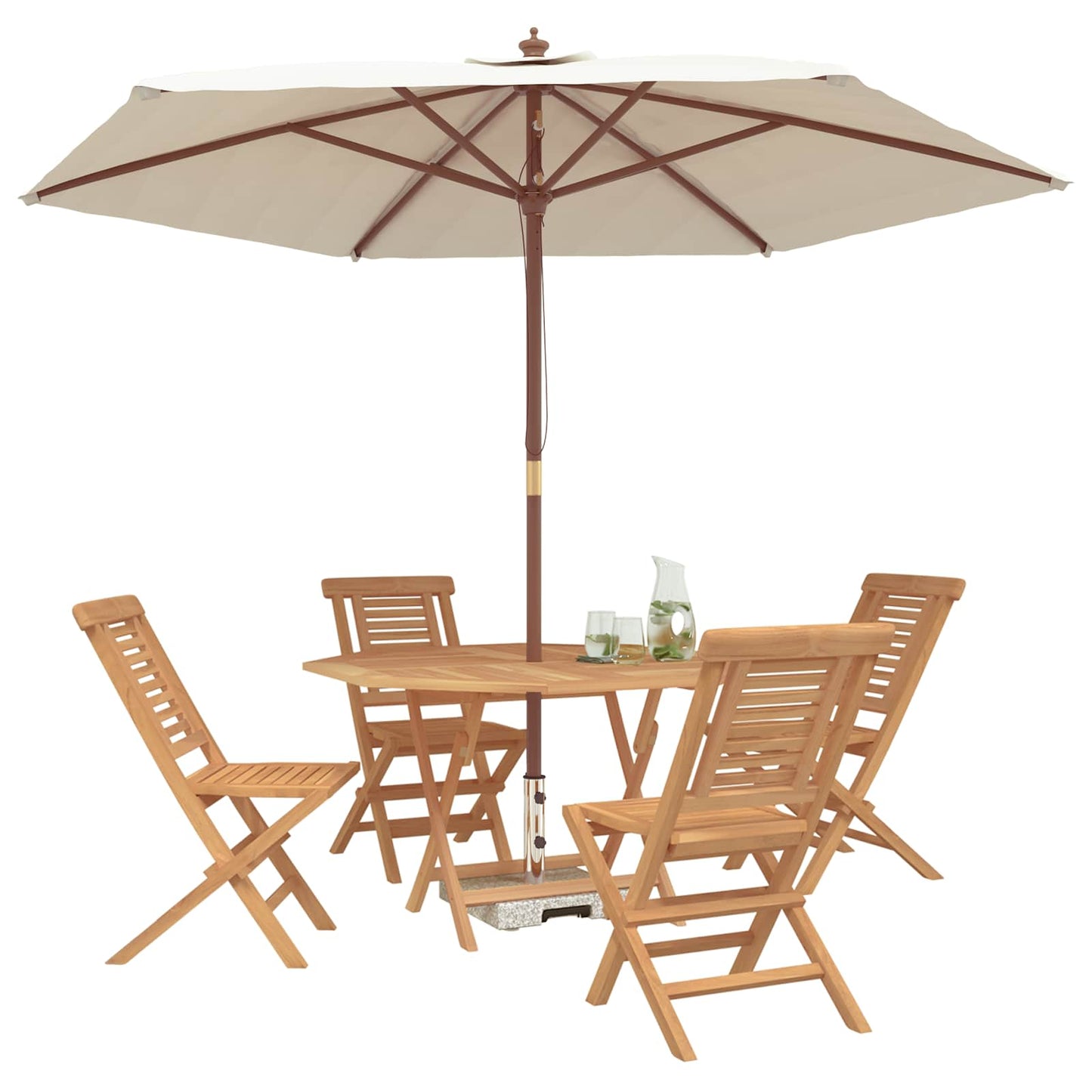 vidaXL Garden Set 5 pcs Brown Solid Teak Wood